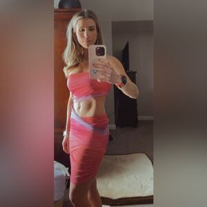 EUC retrofete Pink and Purple cut out Dress